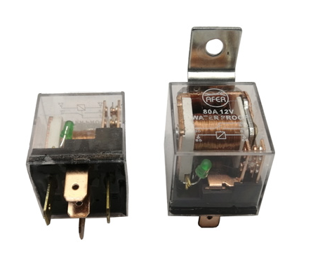 رله پنج فیش 100 امپر ضد اب دو‌پلاتین شیشه ای رله بوق برند PICO